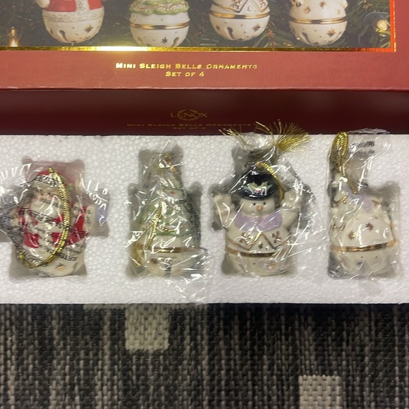 BNIB Lenox Mini Bells Ornaments Set Of 4 - Picture 2 of 2
